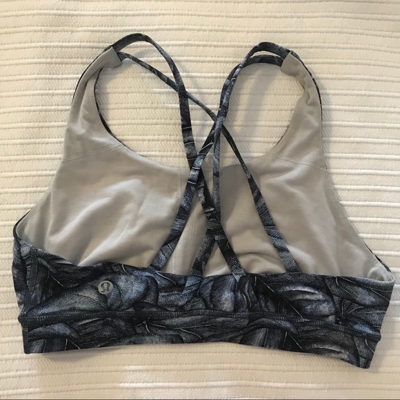 Lululemon blue palm print multi-strap Energy Bra - Picture 2 of 3